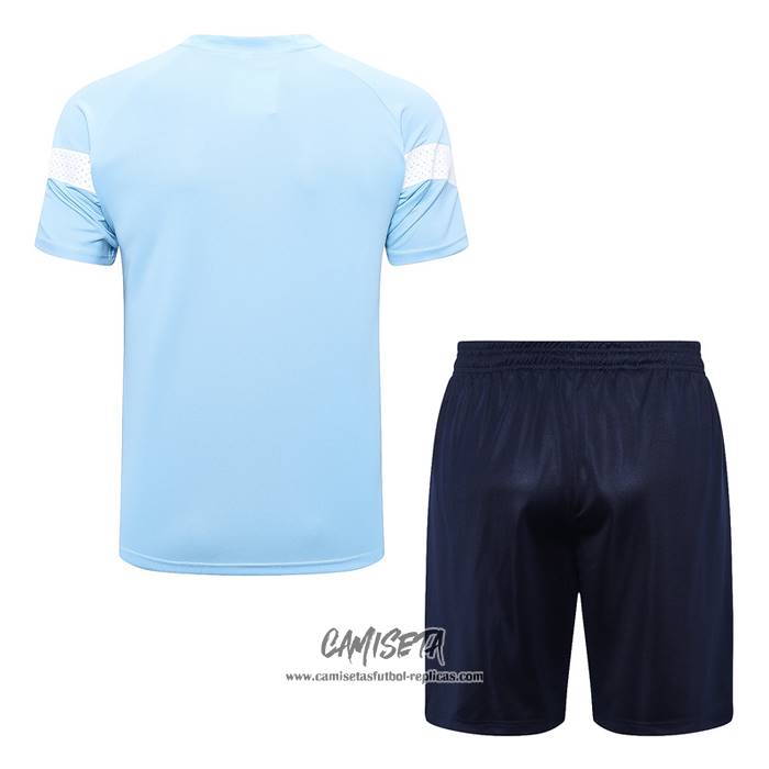 Chandal del Manchester City 2022-2023 Manga Corta Azul - Pantalon Corto